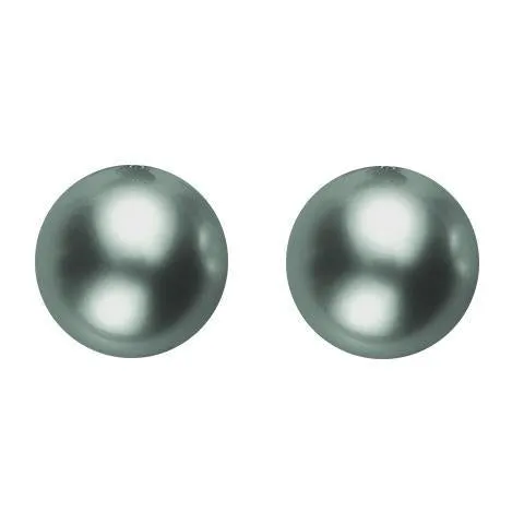 Mikimoto 18ct White Gold 10mm A  Black South Sea Pearl Stud Earrings