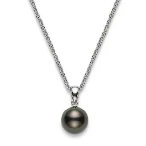 Mikimoto 18ct White Gold 10mm Black A  South Sea Pearl Necklace