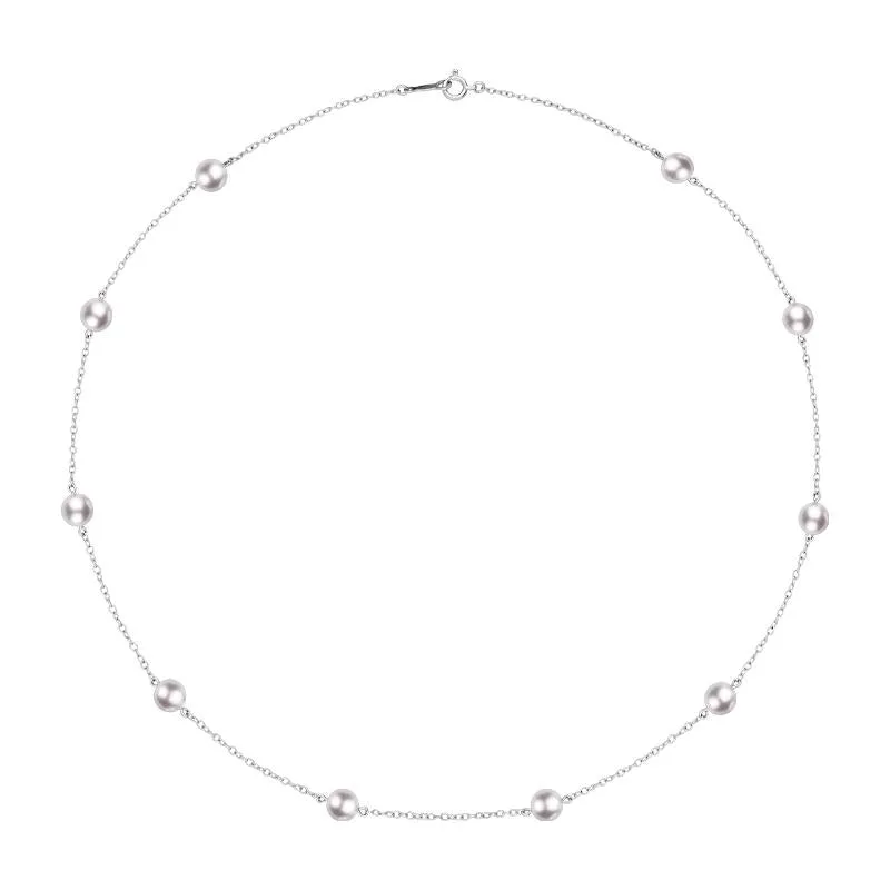 Mikimoto 18ct White Gold 5.5mm White Akoya Pearl Necklace