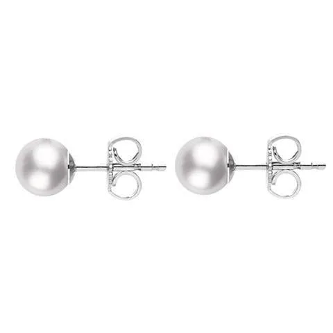 Mikimoto 18ct White Gold 5.5mm White Grade A Pearl Stud Earrings