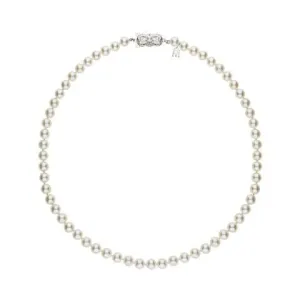 Mikimoto 18ct White Gold 6.5mm White Akoya Pearl Necklace