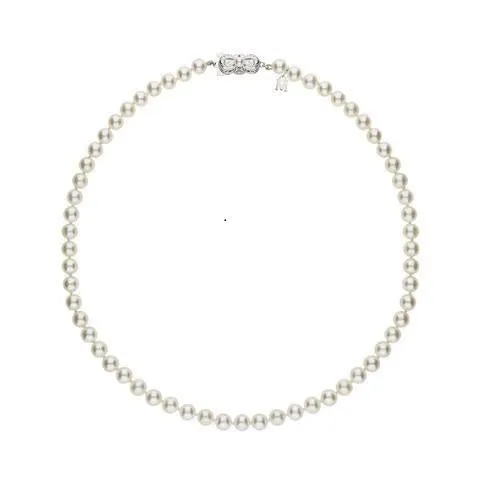 Mikimoto 18ct White Gold 6.5mm White Akoya Pearl Necklace