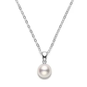Mikimoto 18ct White Gold 7mm White AA Akoya Pearl Necklace