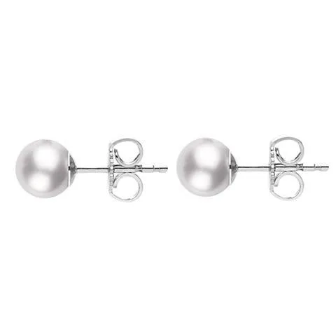 Mikimoto 18ct White Gold 8.5mm White Grade A Pearl Stud Earrings