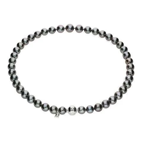 Mikimoto 18ct White Gold 8mm Black A  South Sea Pearl Necklace