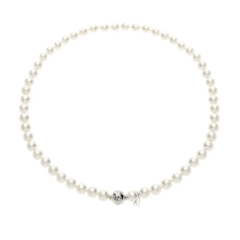Mikimoto 18ct White Gold 8mm White A1 Akoya Pearl Necklace
