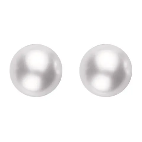 Mikimoto 18ct White Gold 8mm White Grade AA Pearl Stud Earrings