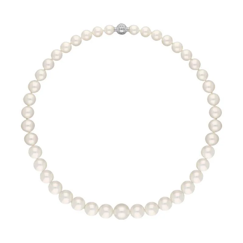 Mikimoto 18ct White Gold Diamond 9.0mm-12.8mm White South Sea Pearl Necklace
