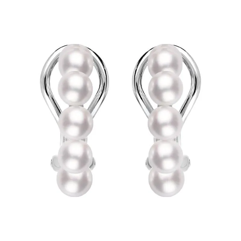 Mikimoto 18ct White Gold White Akoya Pearl Bubble Earrings