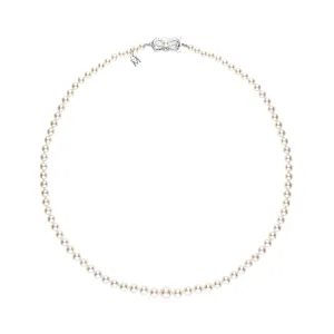 Mikimoto 18ct White Gold White Akoya Pearl Graduated Necklace
