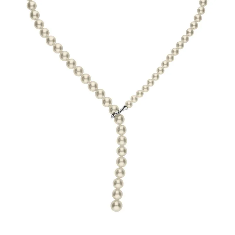 Mikimoto 18ct White Gold White Grade A Akoya Pearl Necklace