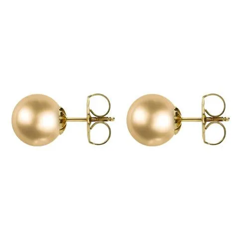 Mikimoto 18ct Yellow Gold 10mm Golden South Sea A  Pearl Stud Earrings