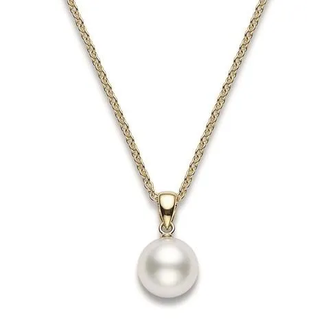Mikimoto 18ct Yellow Gold 10mm White A  South Sea Pearl Necklace