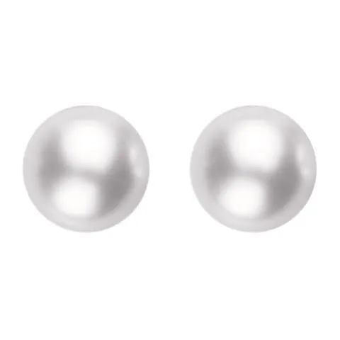 Mikimoto 18ct Yellow Gold 8mm White Grade A  Pearl Stud Earrings