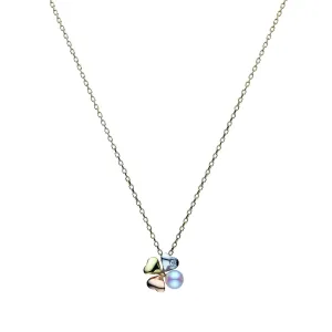 Mikimoto 18ct Yellow Gold Diamond White Akoya Pearl Clover Necklace