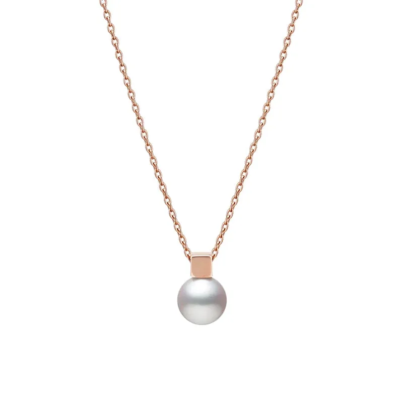 Mikimoto Classic 18ct Rose Gold White Akoya Pearl Necklace