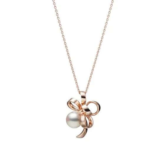 Mikimoto Jeux de Rubans 18ct Rose Gold Akoya Pearl Pendant