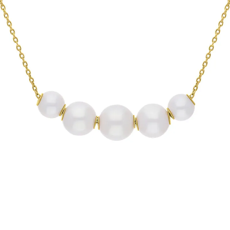 Mikimoto Jewels In Motion 18ct Yellow Gold White Akoya Pearl Necklace