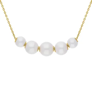 Mikimoto Jewels In Motion 18ct Yellow Gold White Akoya Pearl Necklace