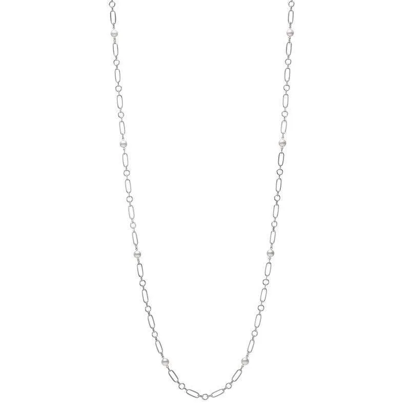 Mikimoto M Code 18ct White Gold White Akoya Pearl Long Necklace