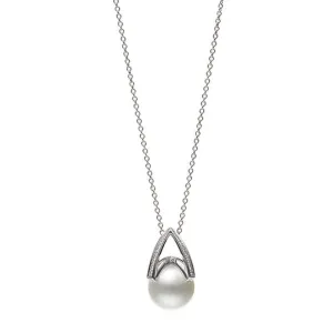 Mikimoto M Collection 18ct White Gold Diamond White South Sea Pearl Pendant