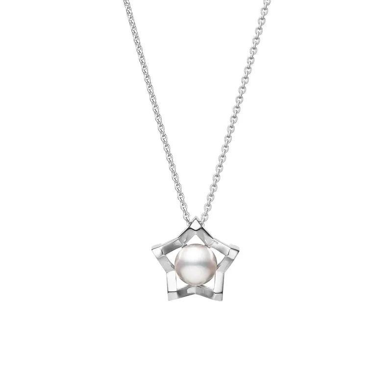 Mikimoto M Collection 18ct White Gold White Akoya Pearl Star Pendant