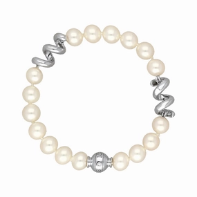 Mikimoto 18ct White Gold 7-7.5mm Pearl Swirls Bracelet D