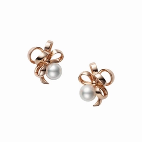 Mikimoto Jeux de Rubans 18ct Rose Gold Akoya Pearl Earrings