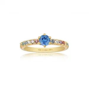 Multicoloured Zirconia Ellera Uno Grande Ring SJ-R42282-XCZ-YG