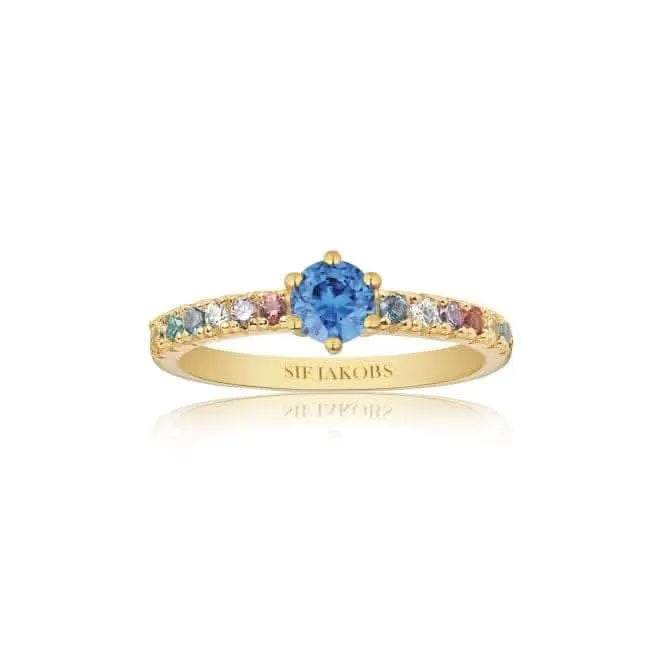 Multicoloured Zirconia Ellera Uno Grande Ring SJ-R42282-XCZ-YG