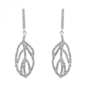 Organic Leaf With Zirconia Earrings E6250C
