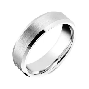 Palladium 6mm Bevelled Edge Wedding Ring