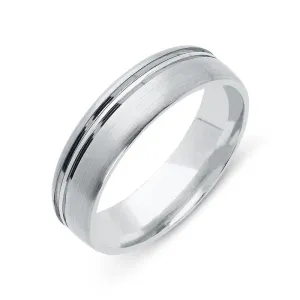 Palladium 6mm Channelled Satin Wedding Ring