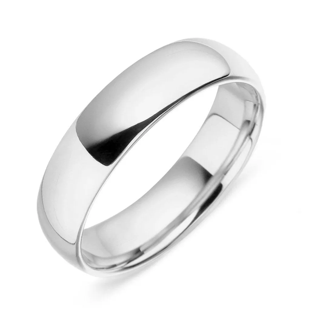 Palladium 6mm Court Shaped Wedding Ring