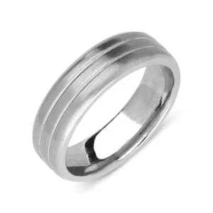 Palladium 6mm Flat Engraved Wedding Ring