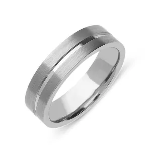 Palladium Channelled Satin Wedding Ring