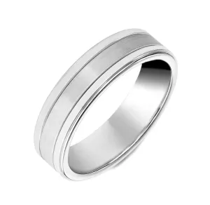 Palladium Satin Engraved Wedding Ring