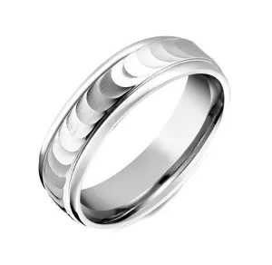 Palladium Satin Textured Wedding Band