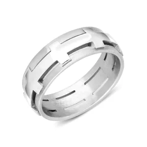 Palladium Sculptures 7.5mm Band Ring