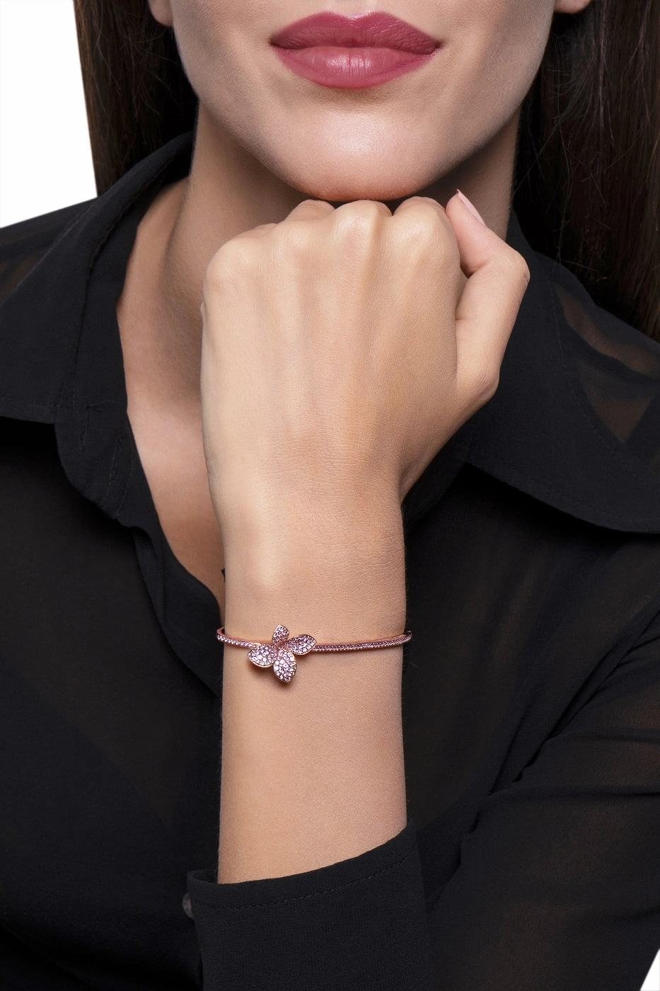 Pasquale Bruni Petit Garden 18ct Rose Gold Pink Sapphire Bracelet D
