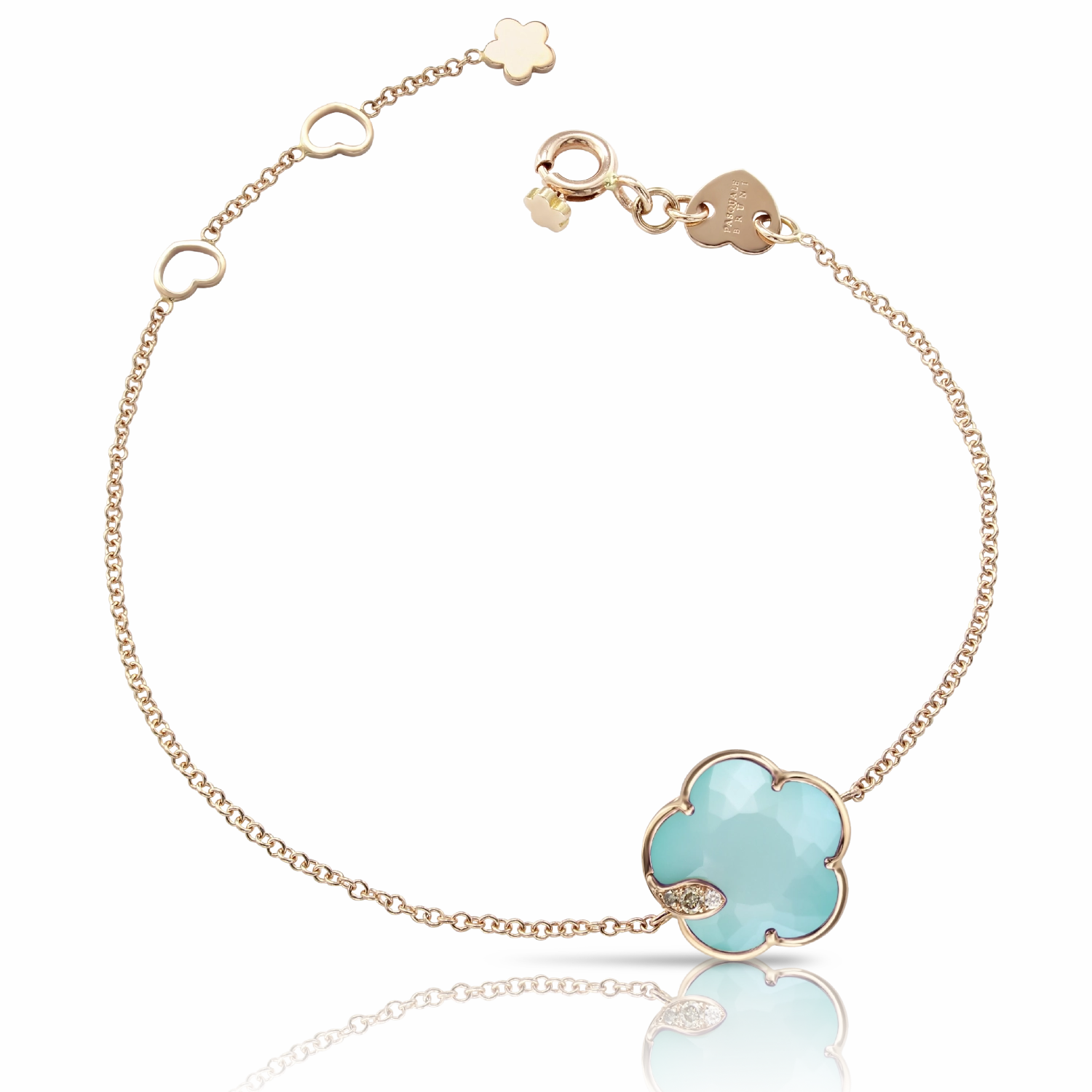 Pasquale Bruni Petit Joli 18ct Rose Gold Diamond Sea Moon Gem Bracelet