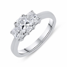 Phoenix Cut Platinum 1.20ct Diamond Trilogy Ring