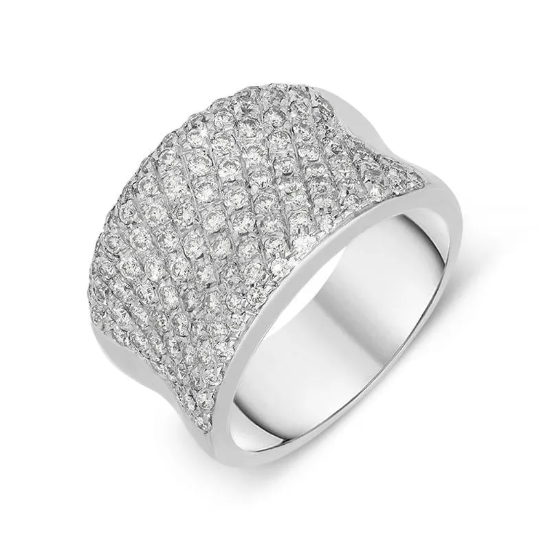 Picchiotti 18ct White Gold 1.16ct Diamond Pave Concave Ring D