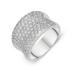 Picchiotti 18ct White Gold 1.16ct Diamond Pave Concave Ring D