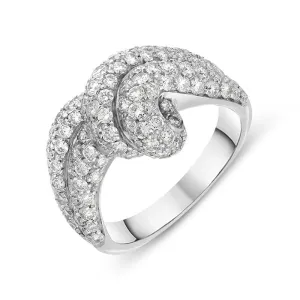 Picchiotti 18ct White Gold 1.49ct Diamond Pave Twist Ring D