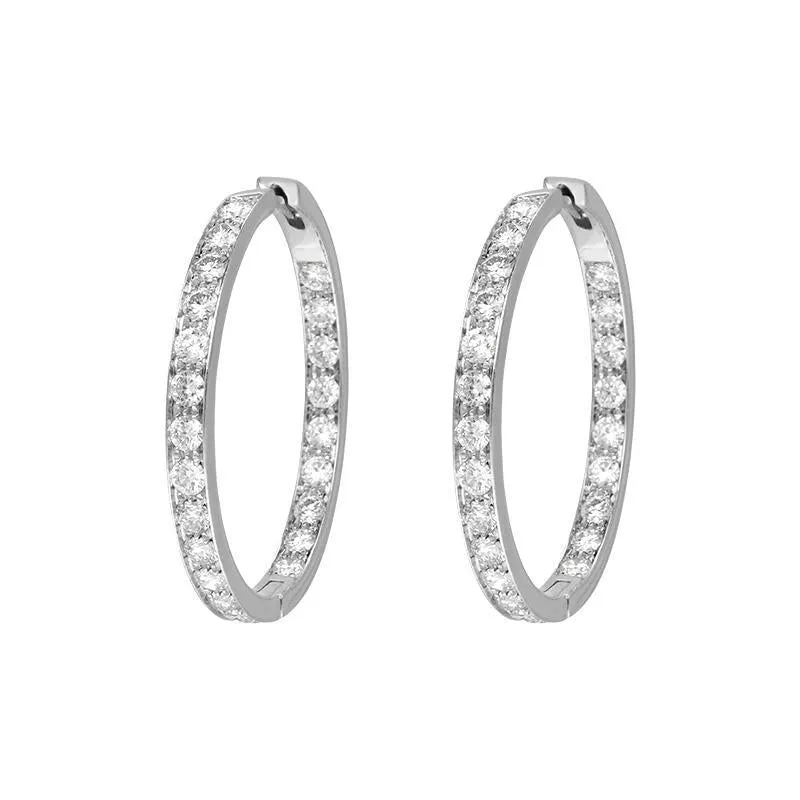 Picchiotti 18ct White Gold 2.01ct Diamond Large Hoop Earrings