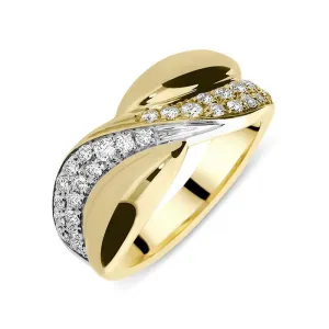 Picchiotti 18ct Yellow Gold 0.40ct Diamond Twist Ring D