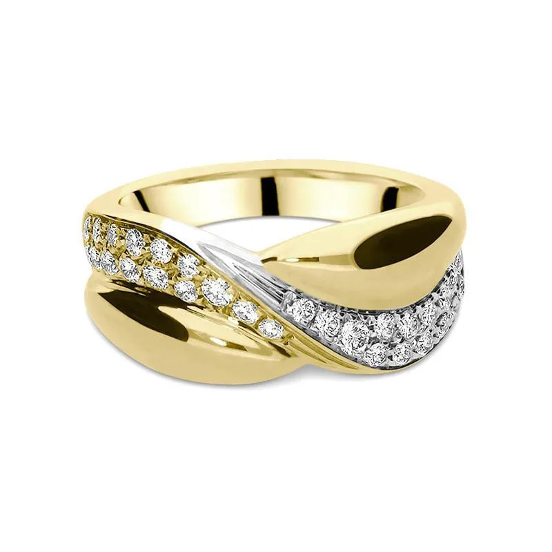 Picchiotti 18ct Yellow Gold 0.40ct Diamond Twist Ring D