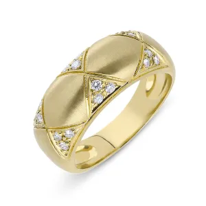 Picchiotti 18ct Yellow Gold Diamond Satin Ring