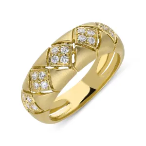 Picchiotti 18ct Yellow Gold Diamond Satin Ring